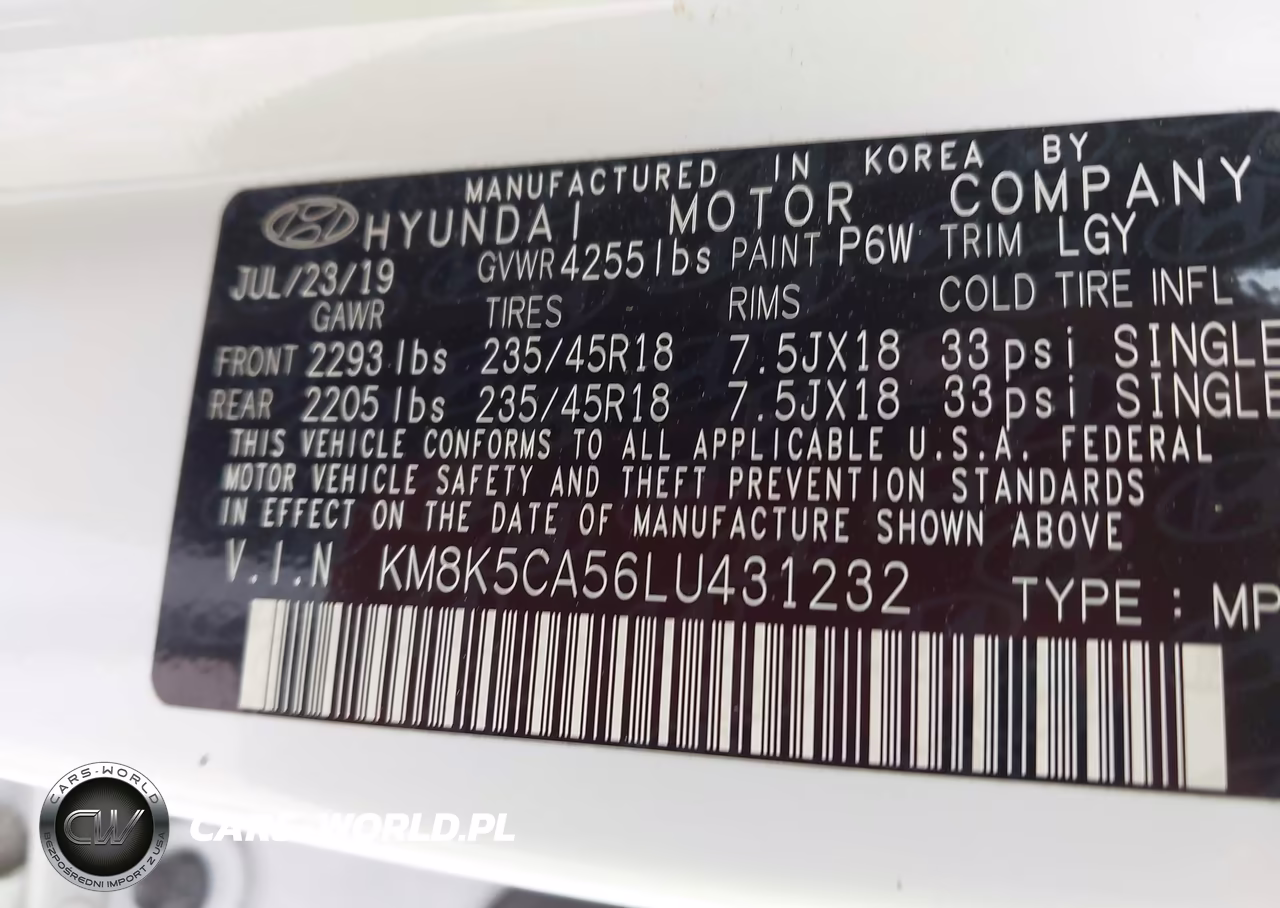 2020 Hyundai Kona Ultimate VIN:KM8K5CA56LU431232 - 9