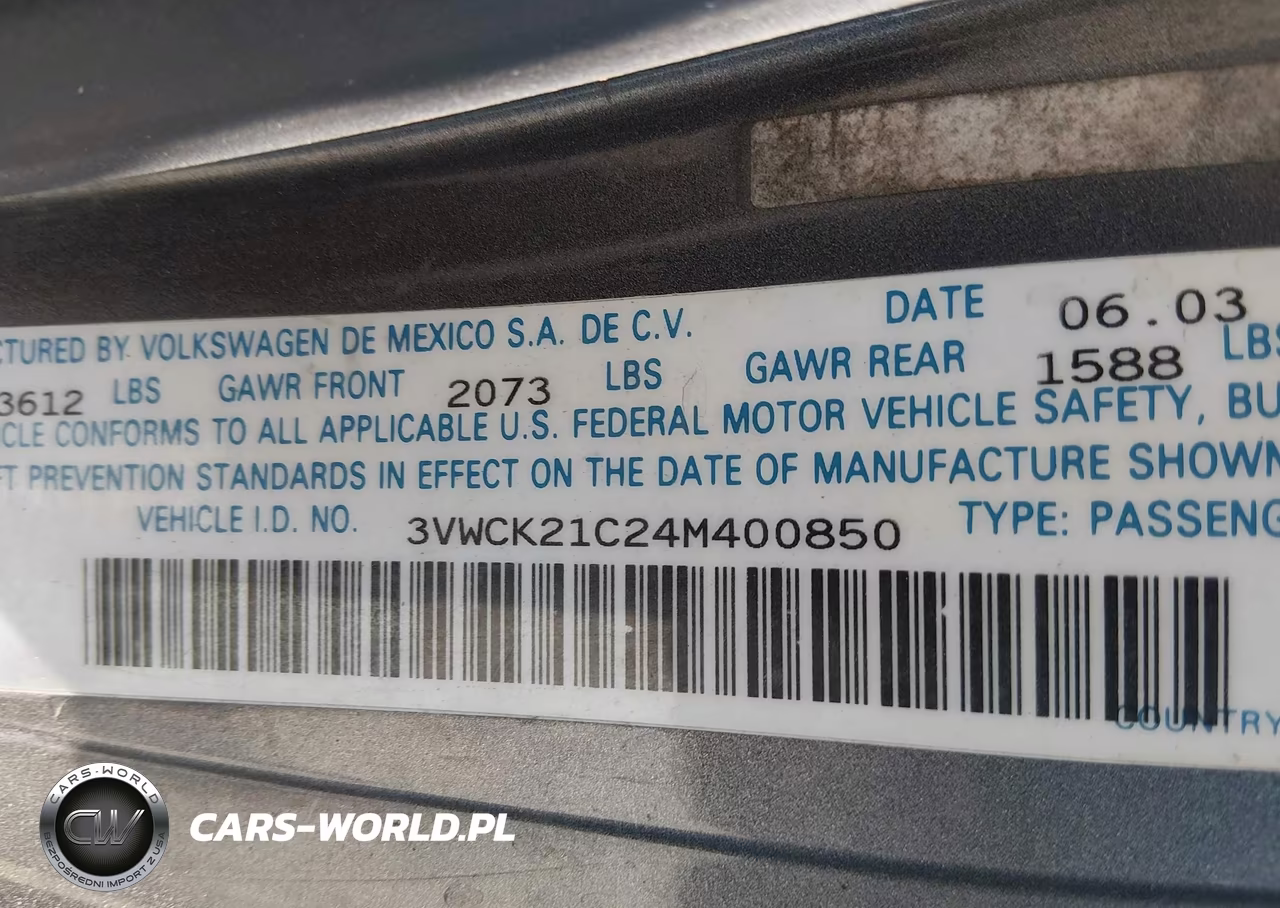 2004 Volkswagen New Beetle Gls 2.0L VIN:3VWCK21C24M400850 - 9