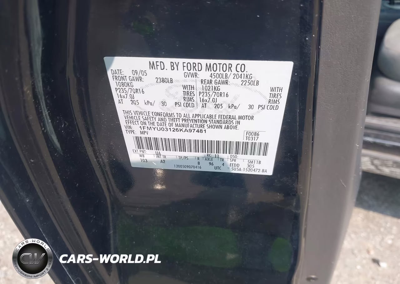 2006 Ford Escape Xlt-Xlt Sport VIN:1FMYU03126KA97481 - 9