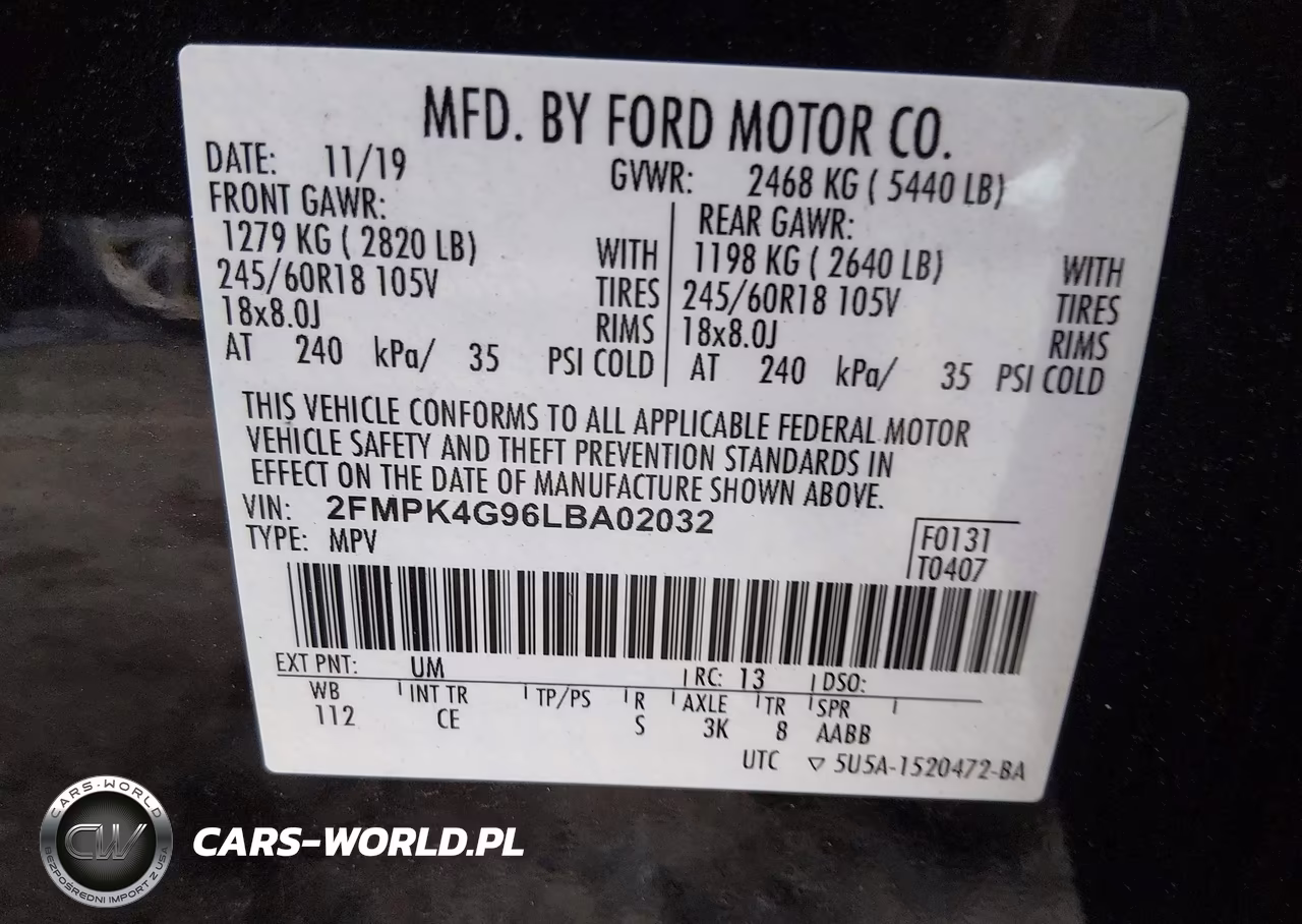 2020 Ford Edge Se VIN:2FMPK4G96LBA02032 - 9