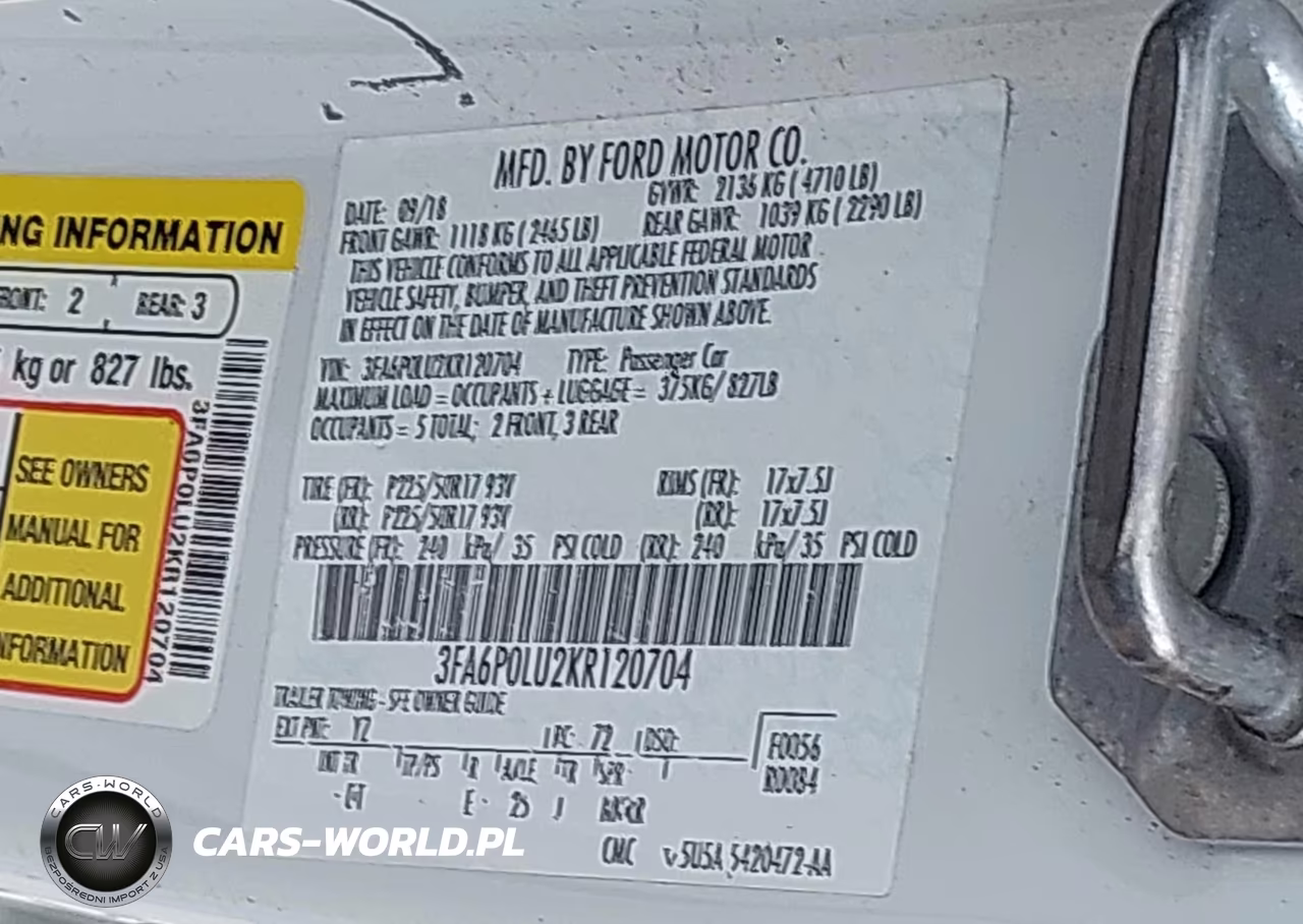 2019 Ford Fusion Hybrid Se VIN:3FA6P0LU2KR120704 - 9
