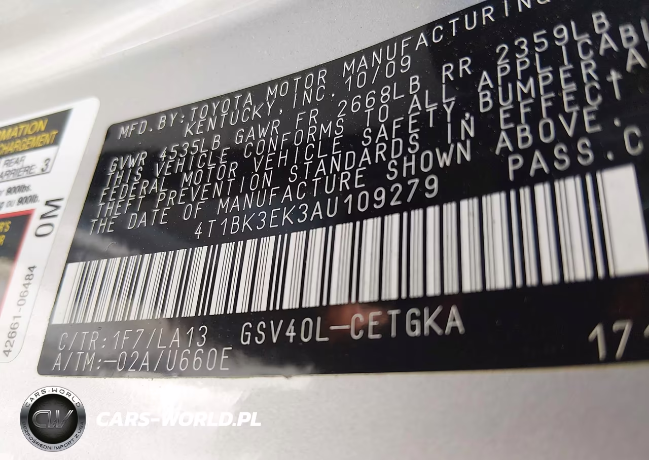 2010 Toyota Camry Xle V6 VIN:4T1BK3EK3AU109279 - 9