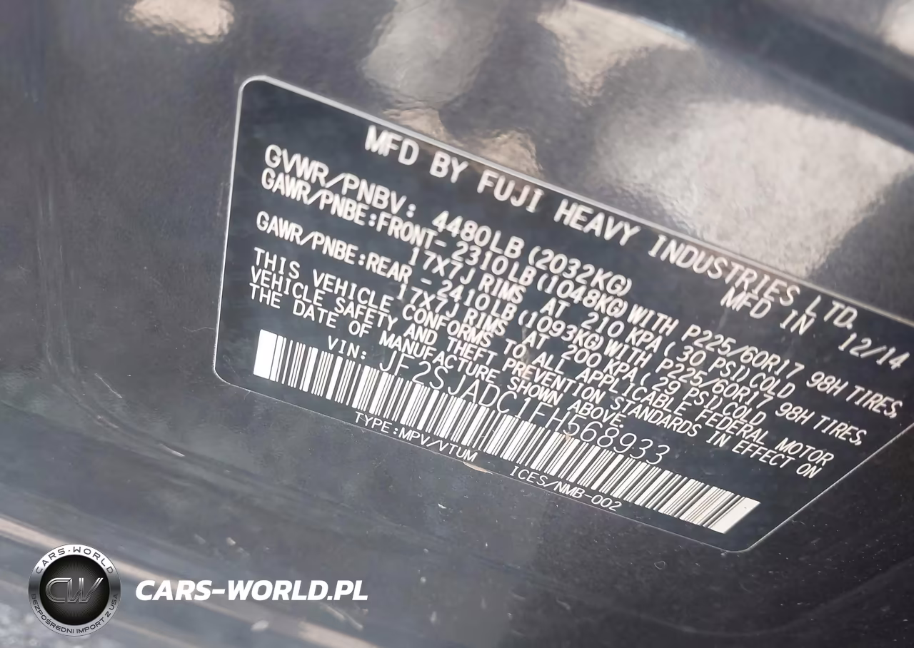 2015 Subaru Forester 2.5I Premium VIN:JF2SJADC1FH568933 - 9