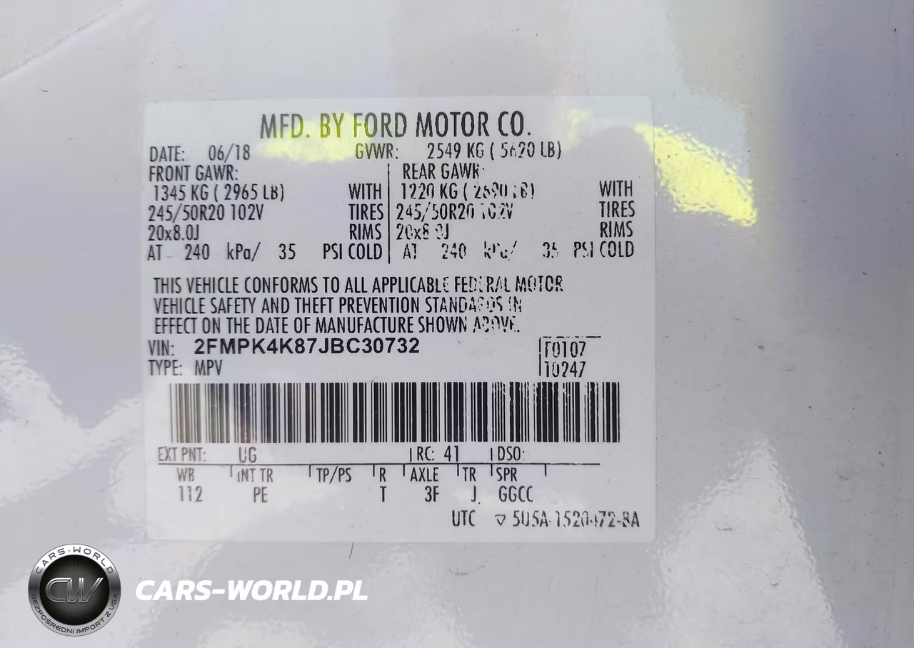 2018 Ford Edge Titanium VIN:2FMPK4K87JBC30732 - 9
