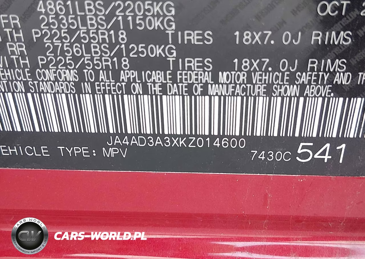 2019 Mitsubishi Outlander Se VIN:JA4AD3A3XKZ014600 - 9