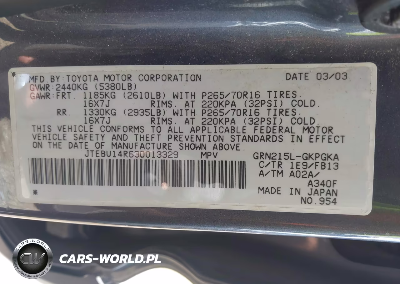 2003 Toyota 4Runner Sr5 Sport V6 VIN:JTEBU14R630013329 - 9
