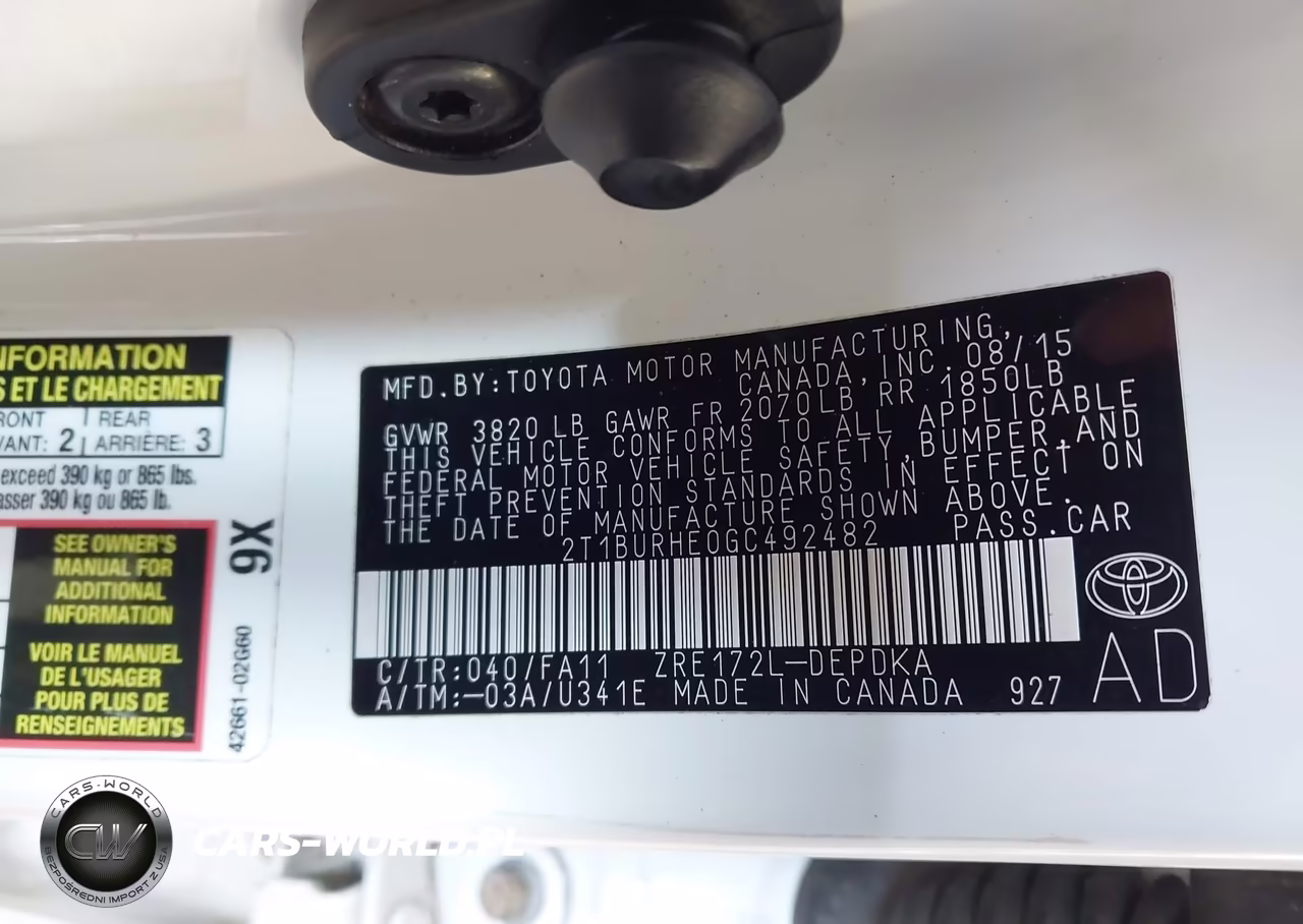 2016 Toyota Corolla L VIN:2T1BURHE0GC492482 - 9