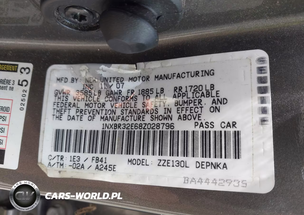2008 Toyota Corolla Le VIN:1NXBR32E68Z028796 - 9