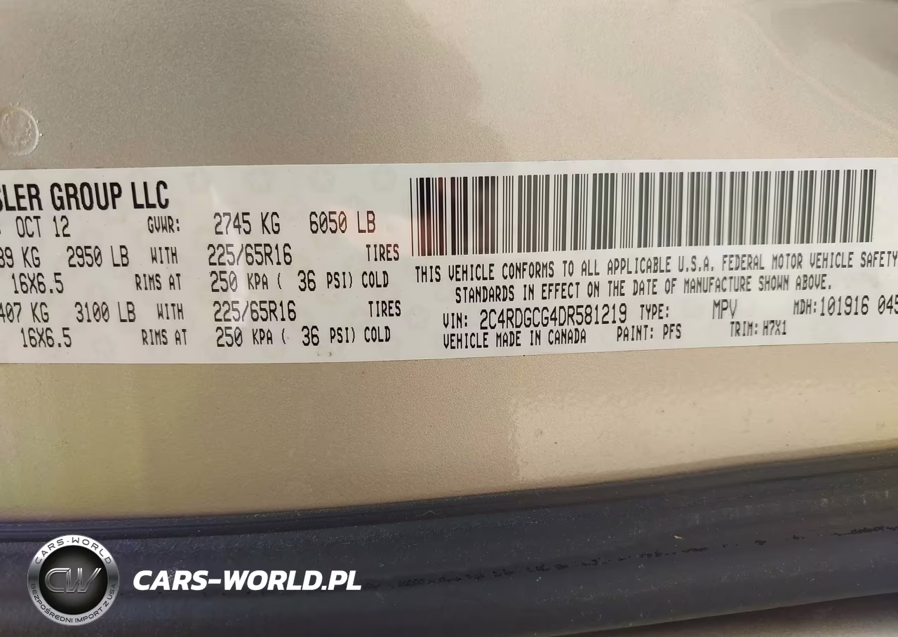 2013 Dodge Grand Caravan Sxt VIN:2C4RDGCG4DR581219 - 9