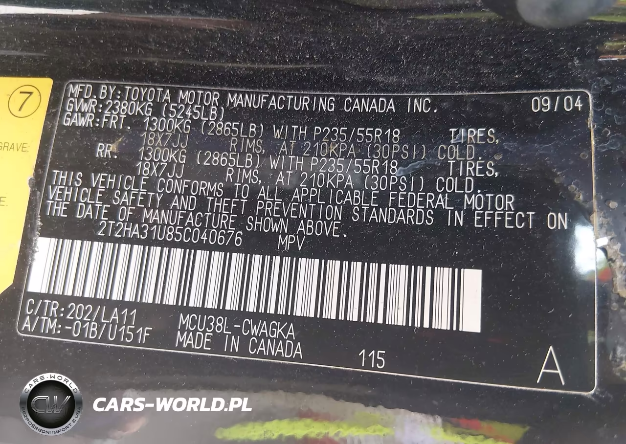 2005 Lexus Rx 330 VIN:2T2HA31U85C040676 - 9