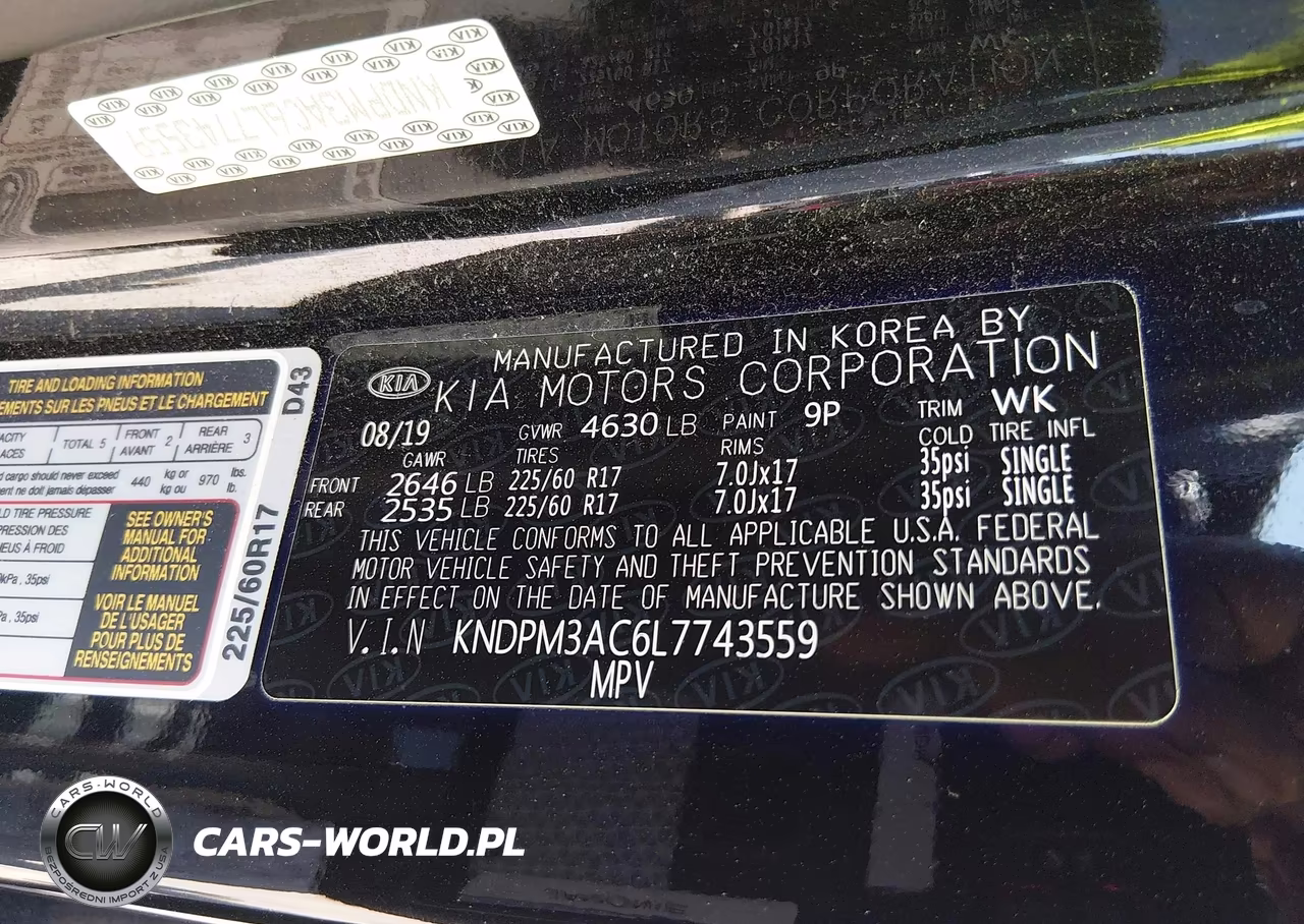 2020 Kia Sportage Lx VIN:KNDPM3AC6L7743559 - 9