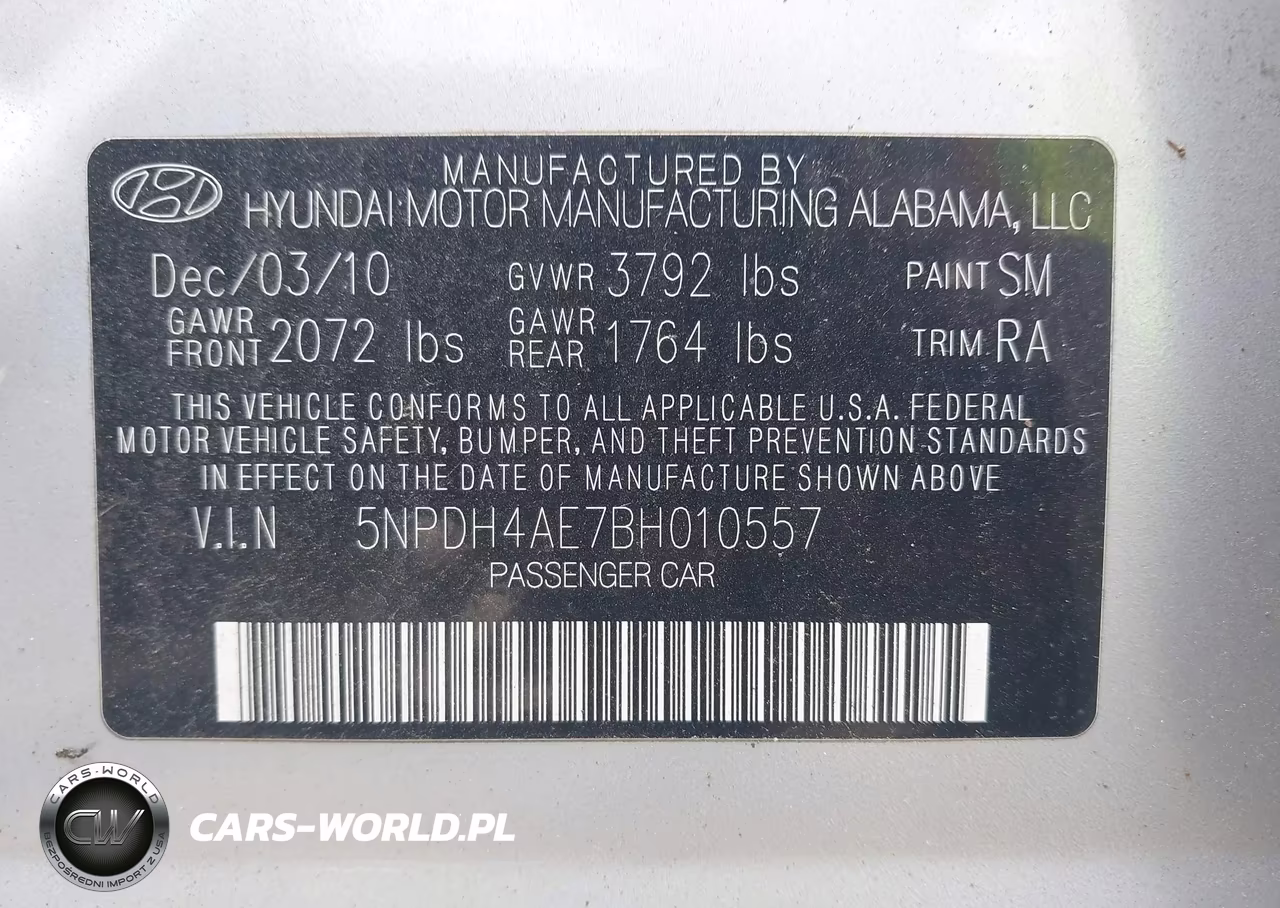 2011 Hyundai Elantra Gls VIN:5NPDH4AE7BH010557 - 9