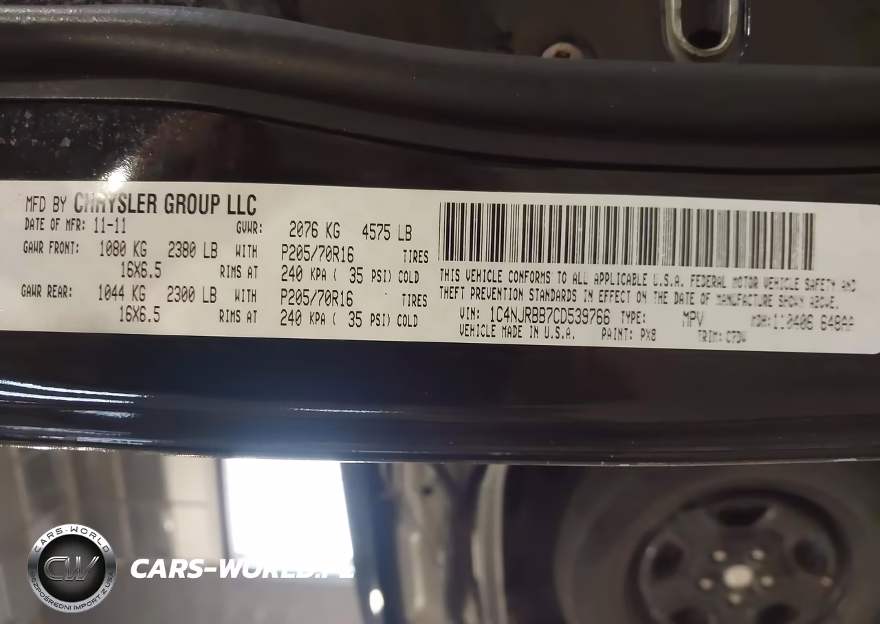 2012 Jeep Patriot Sport VIN:1C4NJRBB7CD539766 - 9