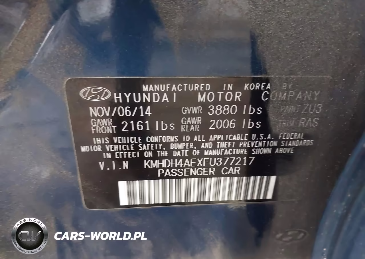 2015 Hyundai Elantra Se VIN:KMHDH4AEXFU377217 - 9