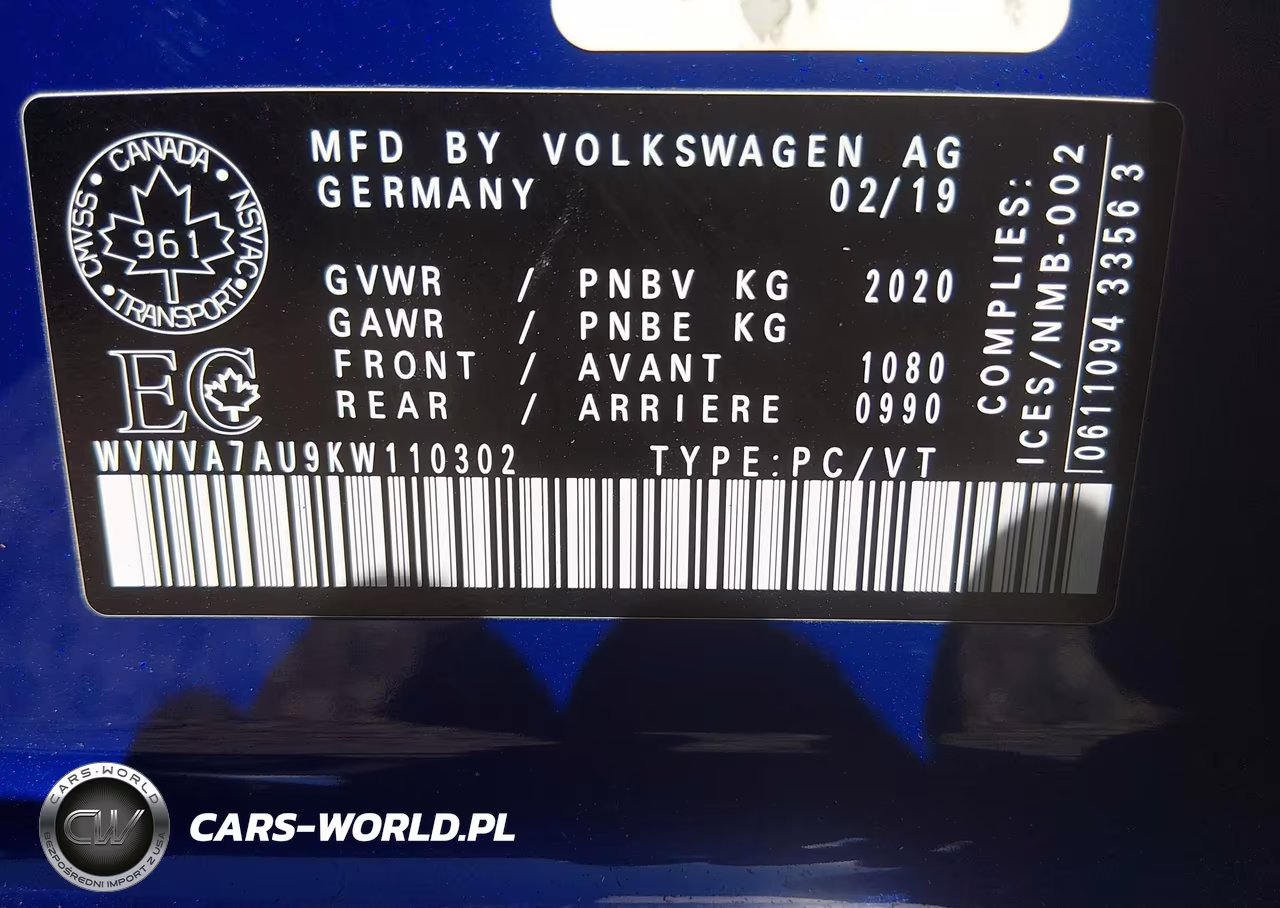 2019 Volkswagen Golf R 2.0T W-Dcc Navigation VIN:WVWVA7AU9KW110302 - 9