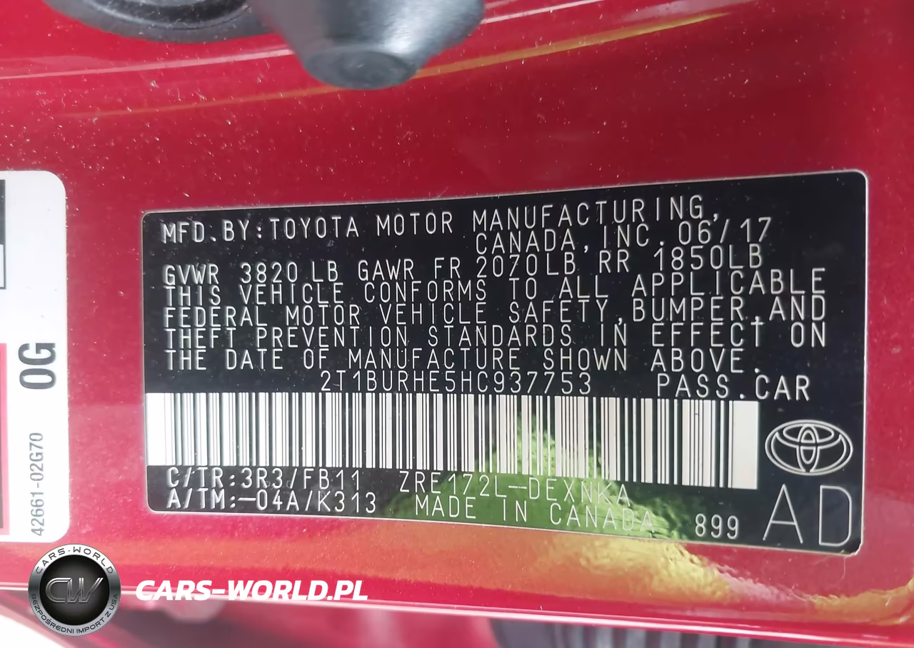 2017 Toyota Corolla Le VIN:2T1BURHE5HC937753 - 9