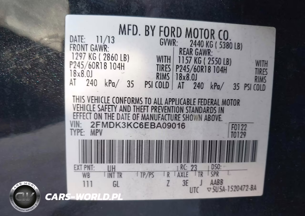 2014 Ford Edge Limited VIN:2FMDK3KC6EBA09016 - 9