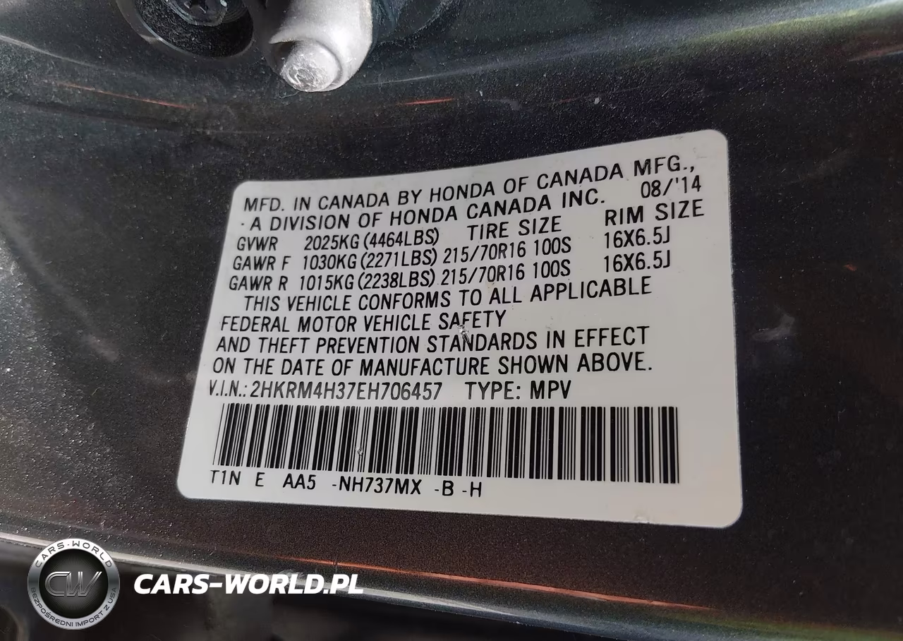 2014 Honda Cr-V Lx VIN:2HKRM4H37EH706457 - 9