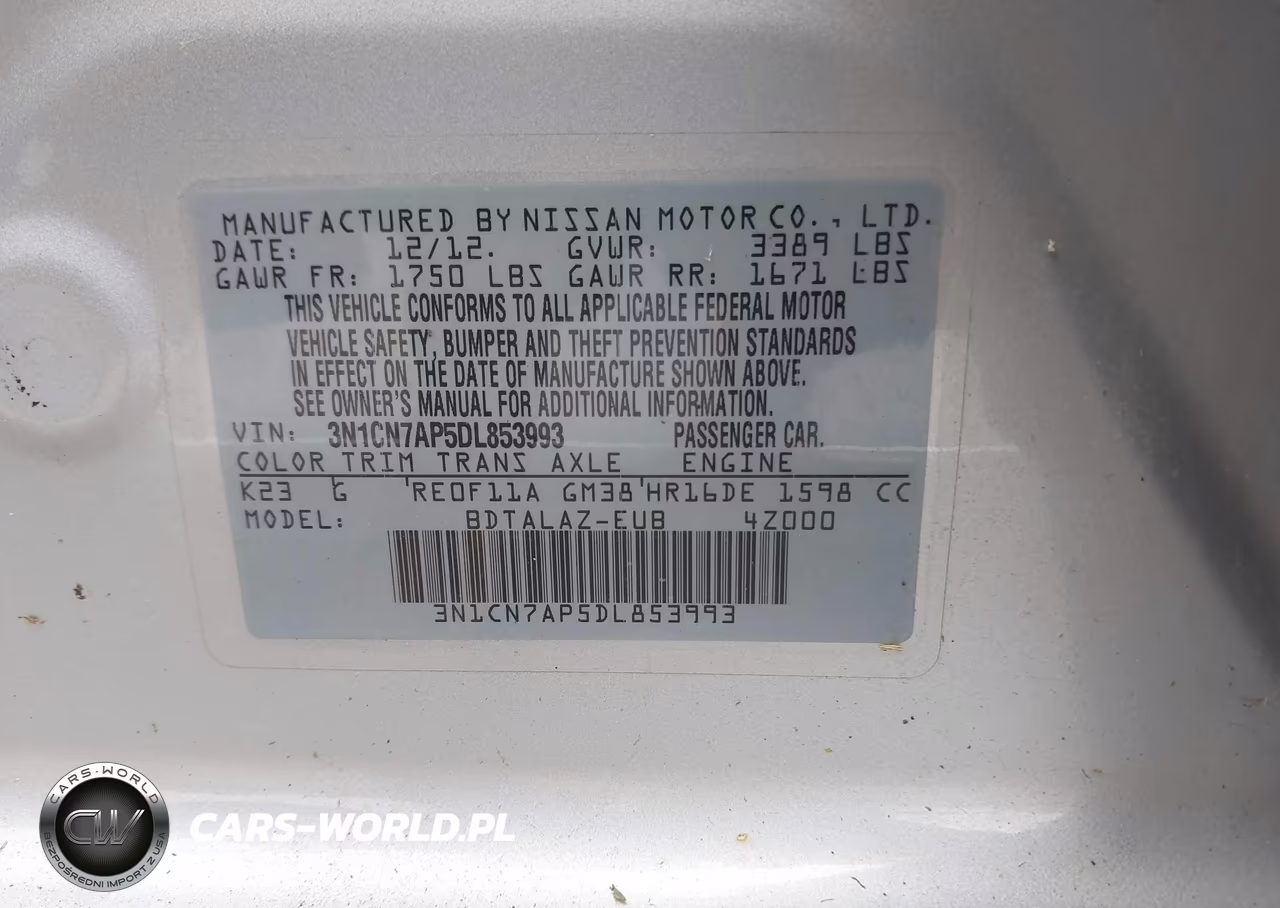 2013 Nissan Versa S-S Plus-Sv-Sl VIN:3N1CN7AP5DL853993 - 9