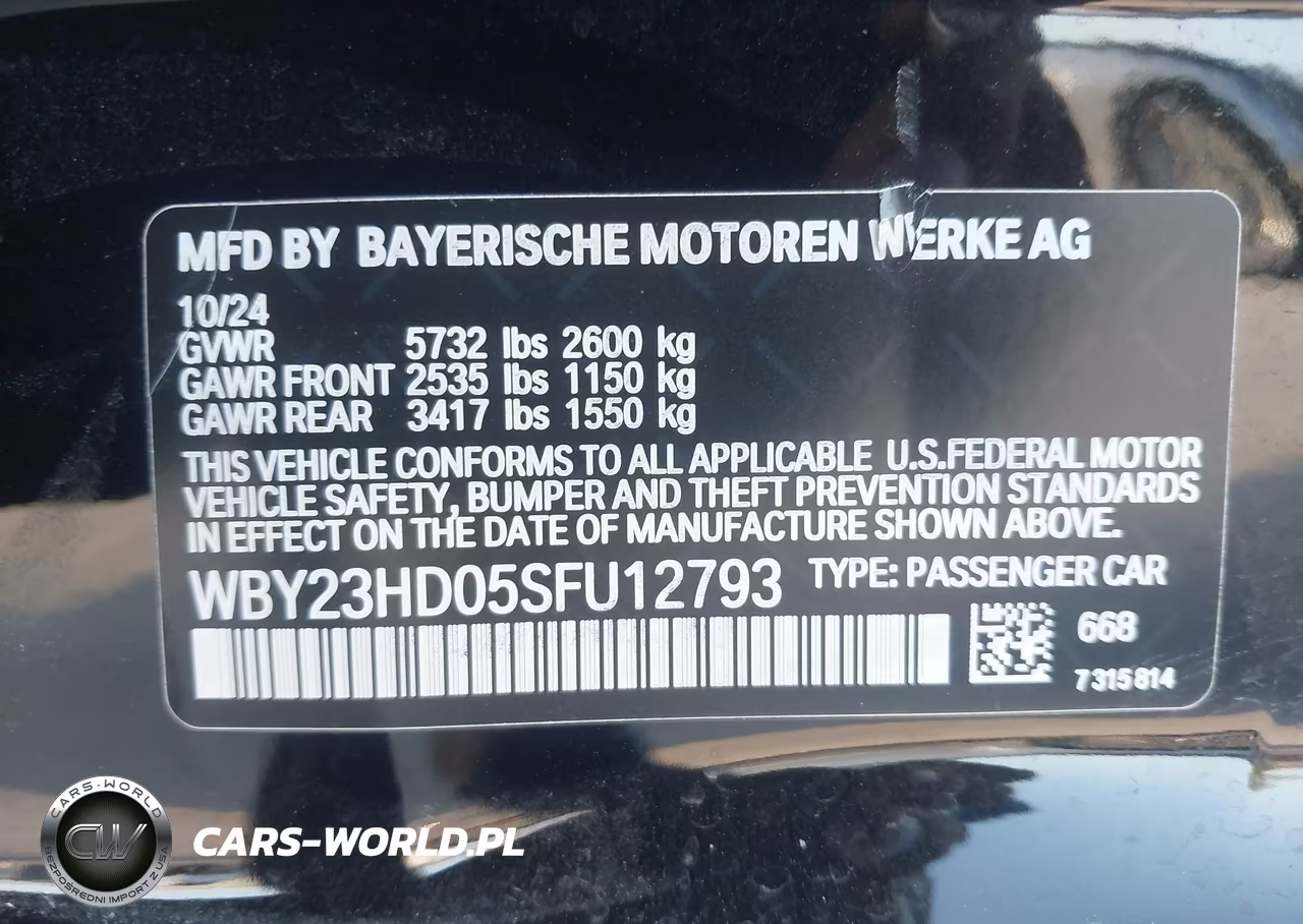 2025 BMW I4 Gran Coupe Edrive40 VIN:WBY23HD05SFU12793 - 9