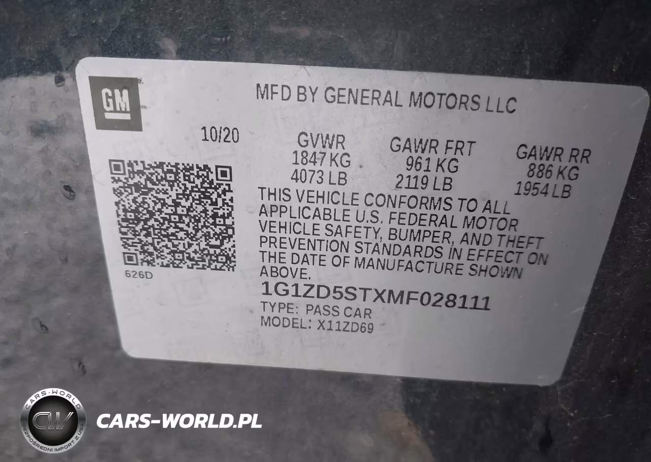 2021 Chevrolet Malibu Fwd Lt VIN:1G1ZD5STXMF028111 - 9