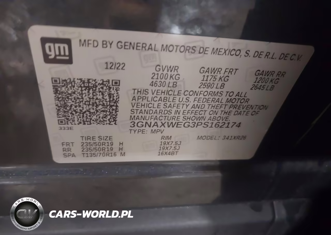 2023 Chevrolet Equinox Awd Rs VIN:3GNAXWEG3PS162174 - 9