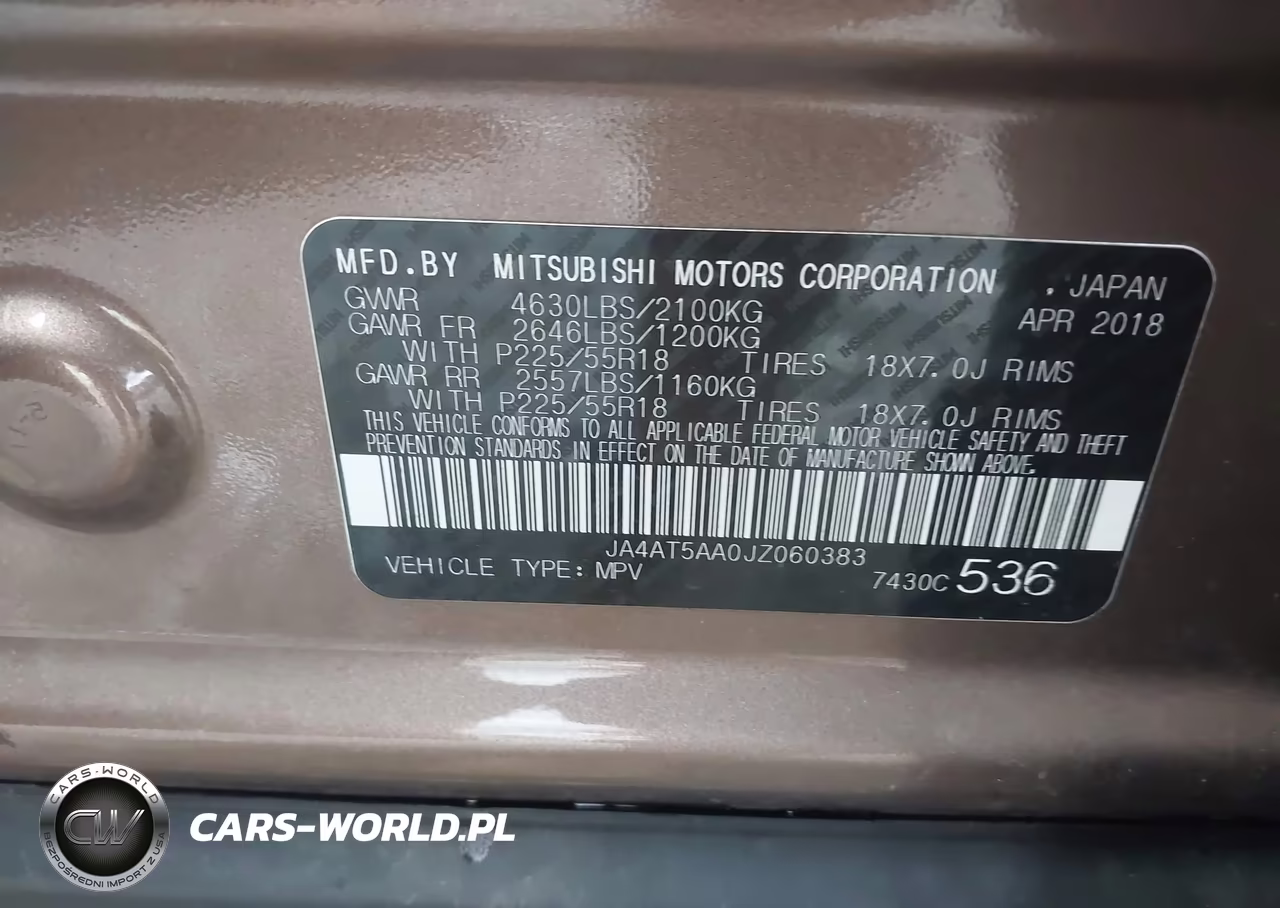 2018 Mitsubishi Eclipse Cross Se VIN:JA4AT5AA0JZ060383 - 9