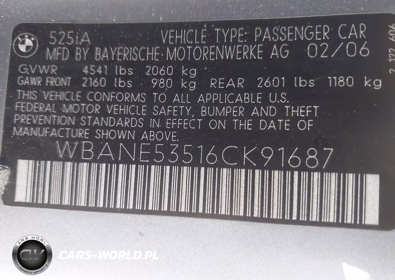 2006 BMW 525I VIN:WBANE53516CK91687 - 9