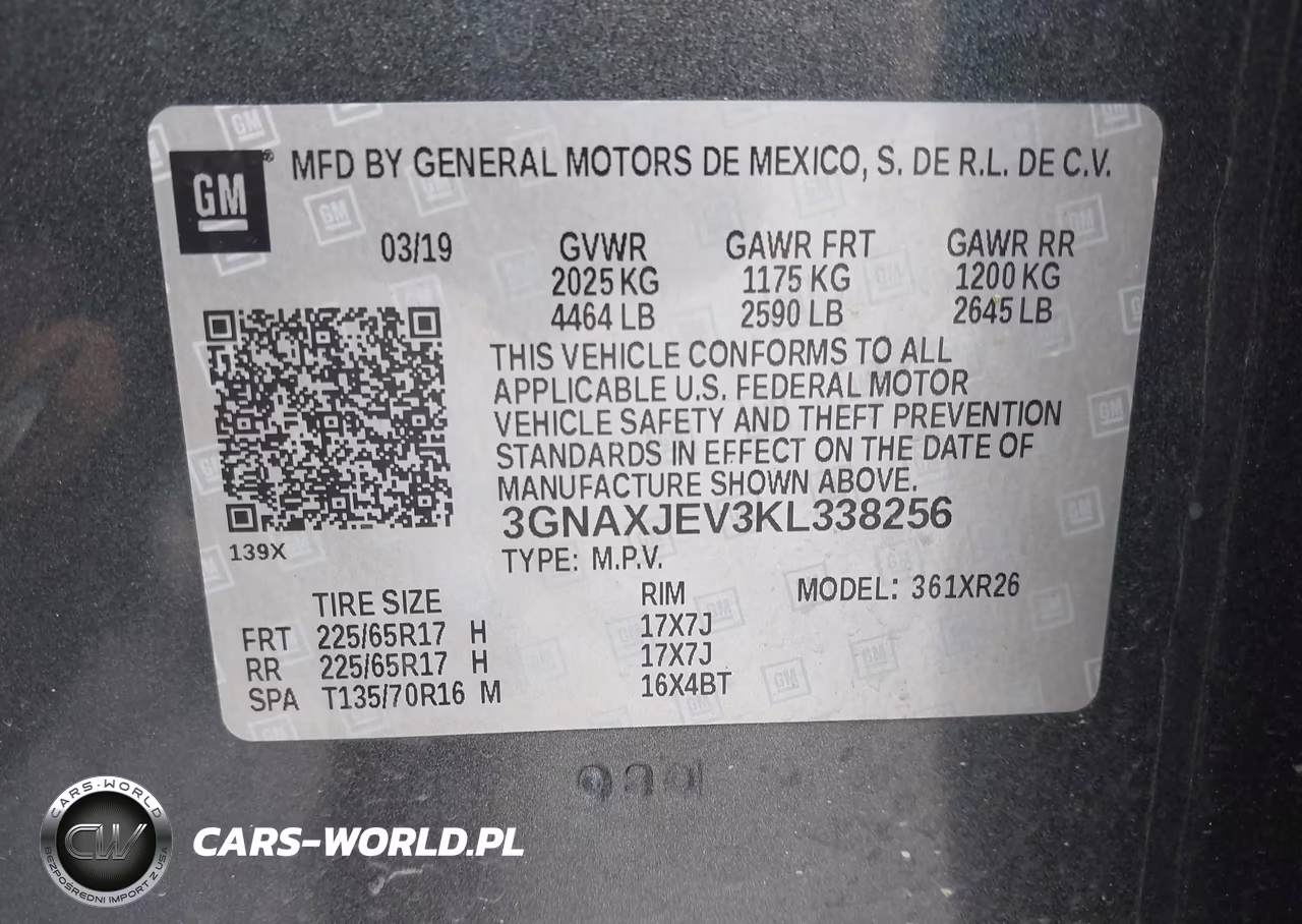 2019 Chevrolet Equinox Lt VIN:3GNAXJEV3KL338256 - 9