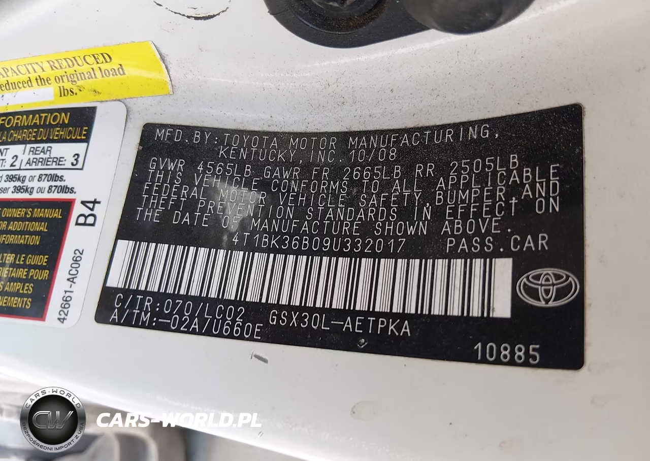 2009 Toyota Avalon Limited VIN:4T1BK36B09U332017 - 9