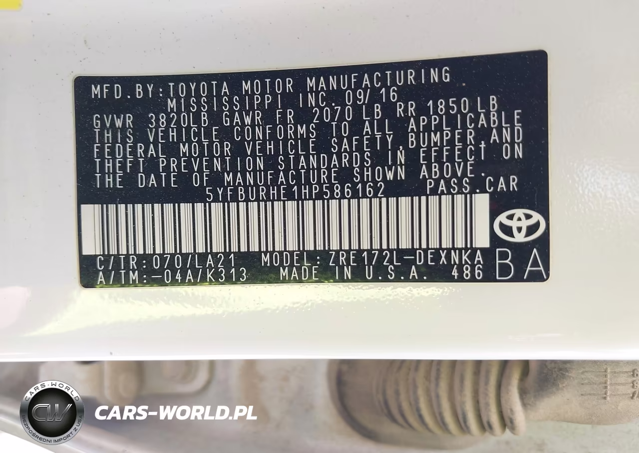 2017 Toyota Corolla Xle VIN:5YFBURHE1HP586162 - 9
