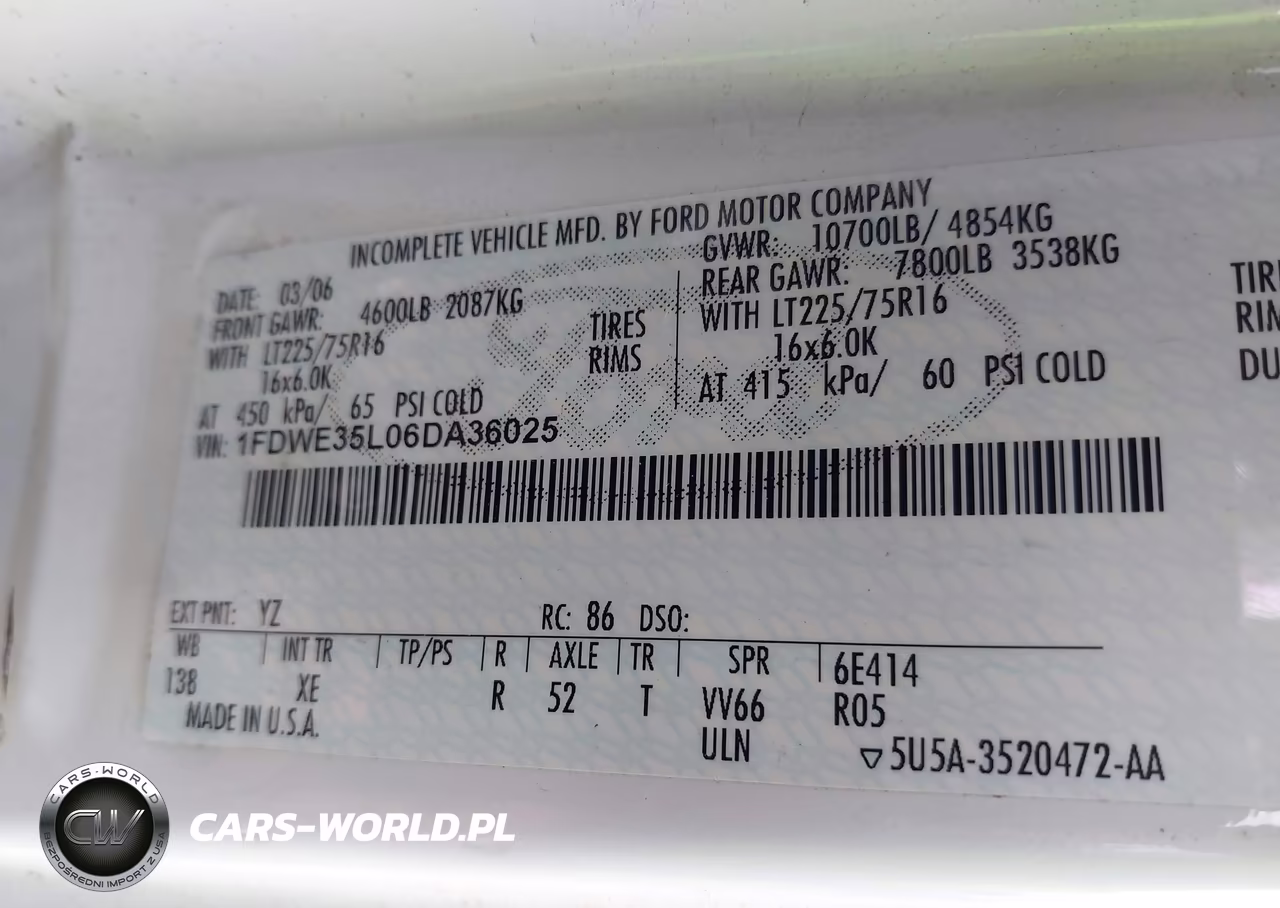 2006 Ford E-350 Cutaway VIN:1FDWE35L06DA36025 - 9