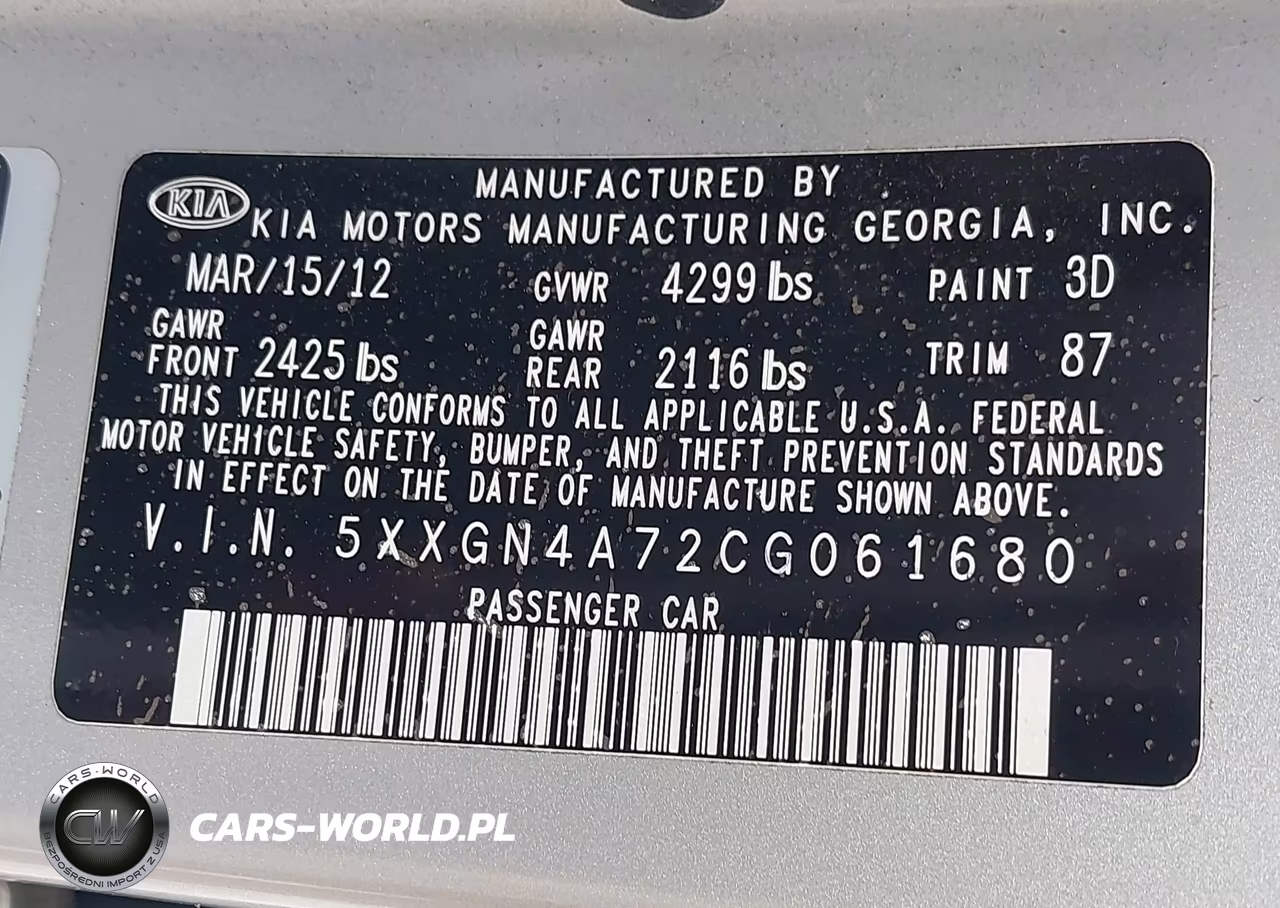 2012 Kia Optima Ex VIN:5XXGN4A72CG061680 - 9