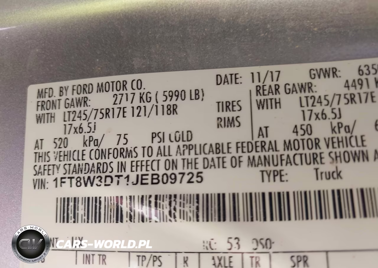 2018 Ford F-350 Lariat VIN:1FT8W3DT1JEB09725 - 9
