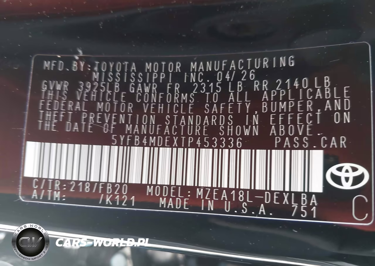 2026 Toyota Corolla Le VIN:5YFB4MDEXTP453336 - 9