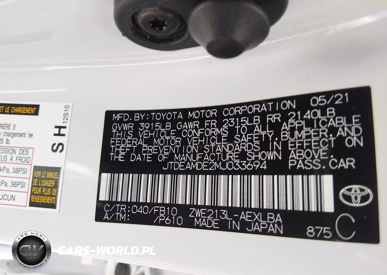 2021 Toyota Corolla Hybrid Le VIN:JTDEAMDE2MJ033694 - 9