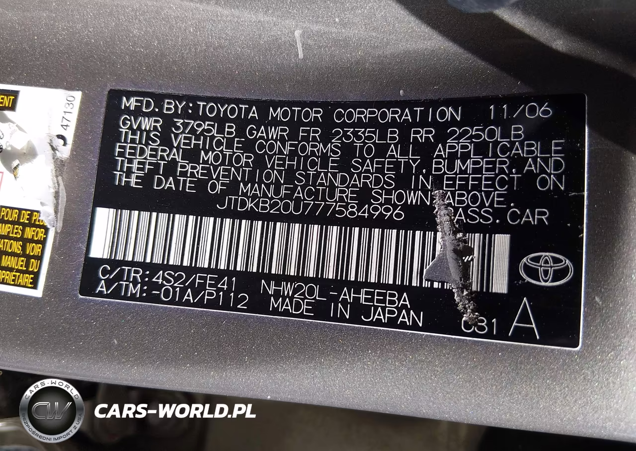 2007 Toyota Prius VIN:JTDKB20U777584996 - 9