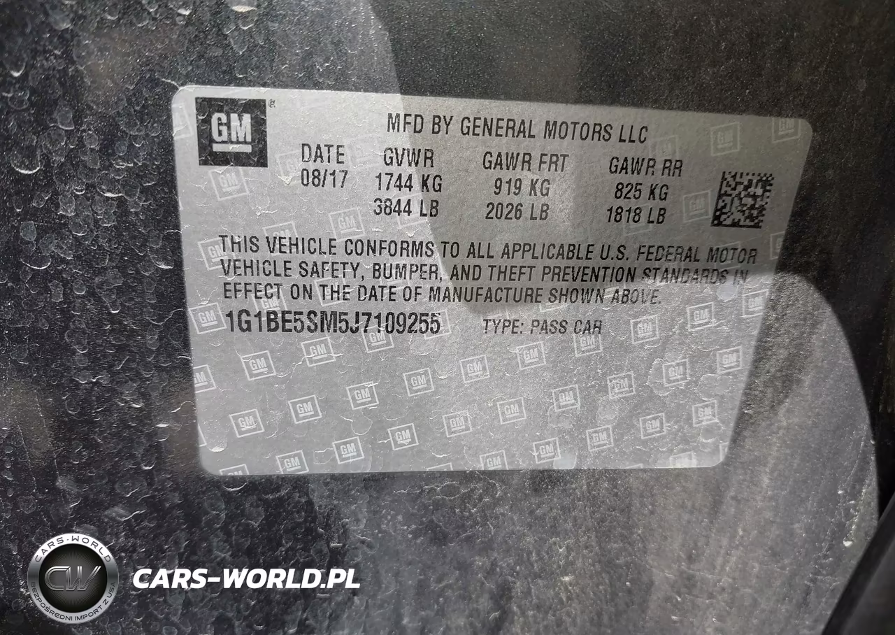 2018 Chevrolet Cruze Lt Auto VIN:1G1BE5SM5J7109255 - 9