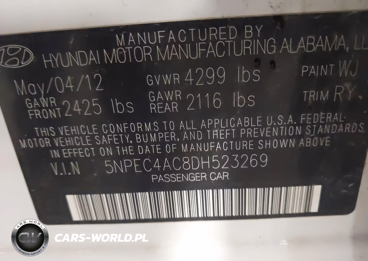 2013 Hyundai Sonata Limited VIN:5NPEC4AC8DH523269 - 9
