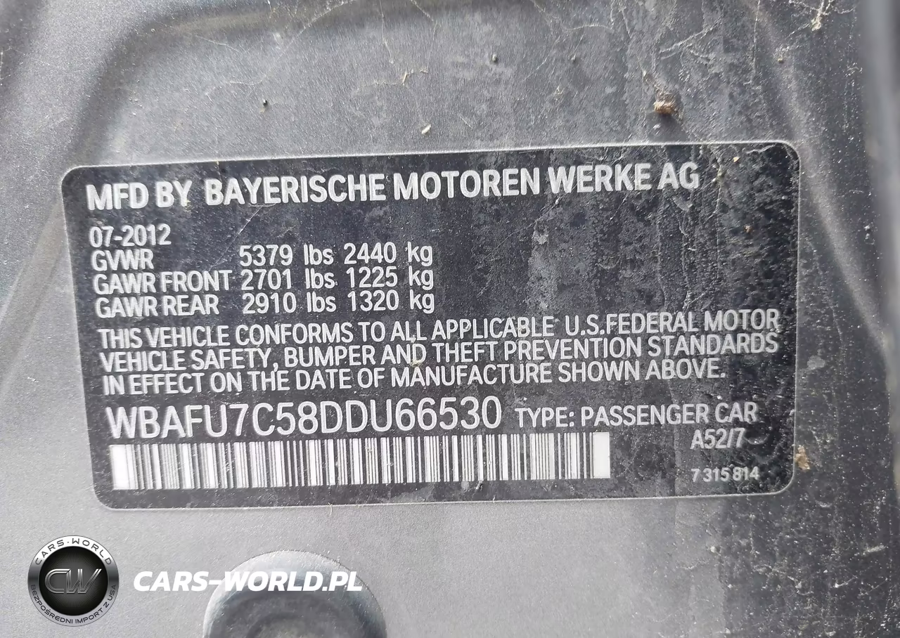 2013 BMW 535I xDrive VIN:WBAFU7C58DDU66530 - 9