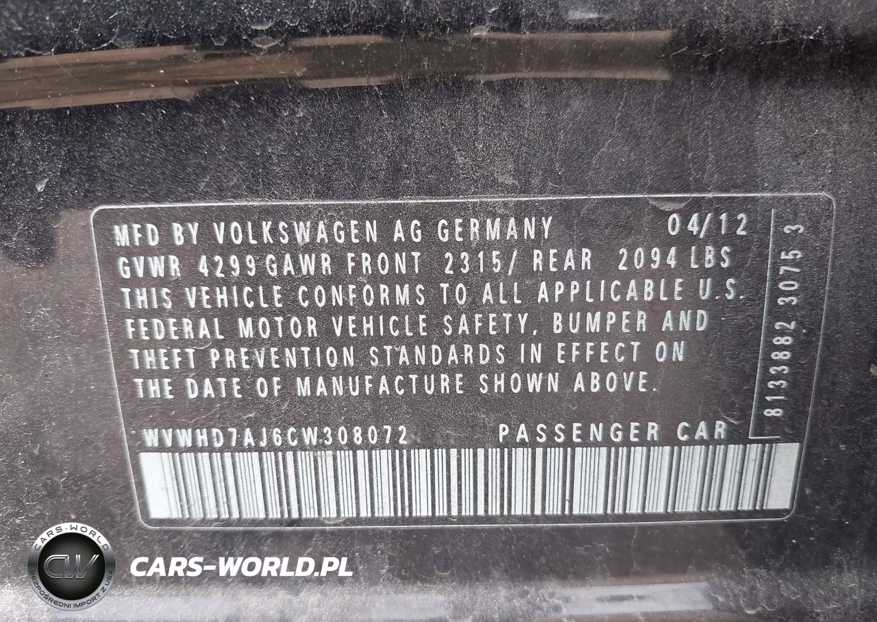 2012 Volkswagen Gti 4-Door VIN:WVWHD7AJ6CW308072 - 9