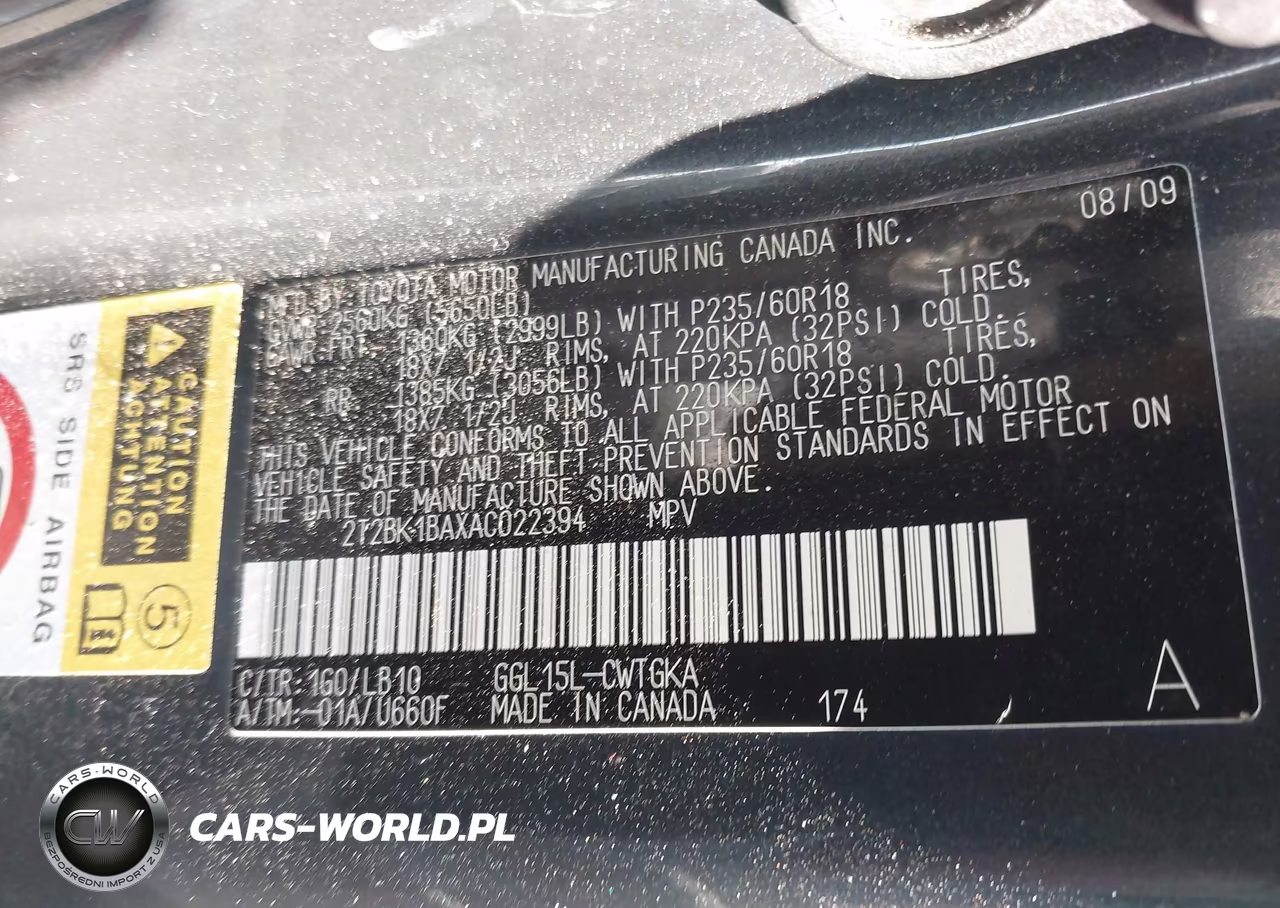 2010 Lexus Rx 350 VIN:2T2BK1BAXAC022394 - 9