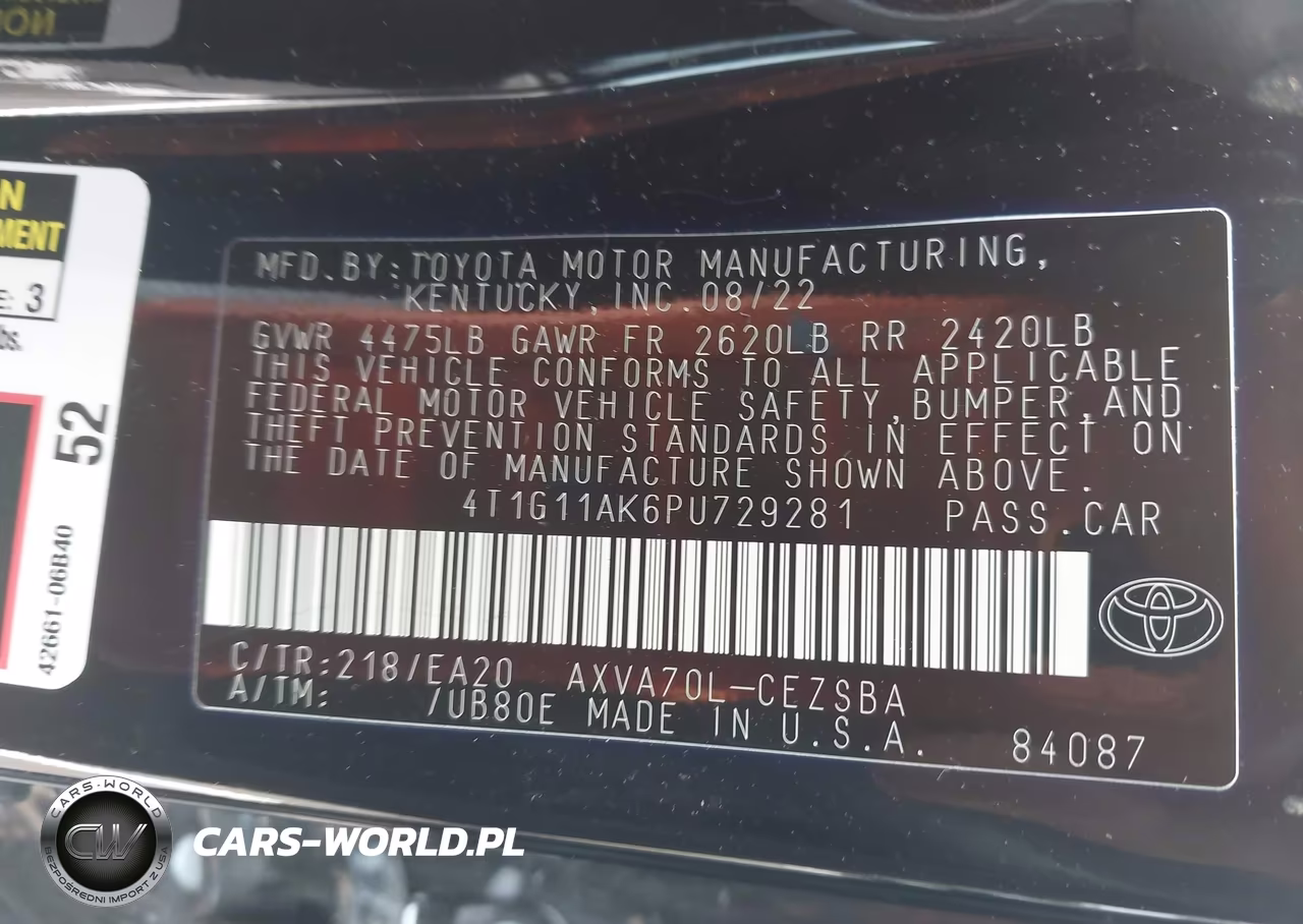 2023 Toyota Camry Se VIN:4T1G11AK6PU729281 - 9