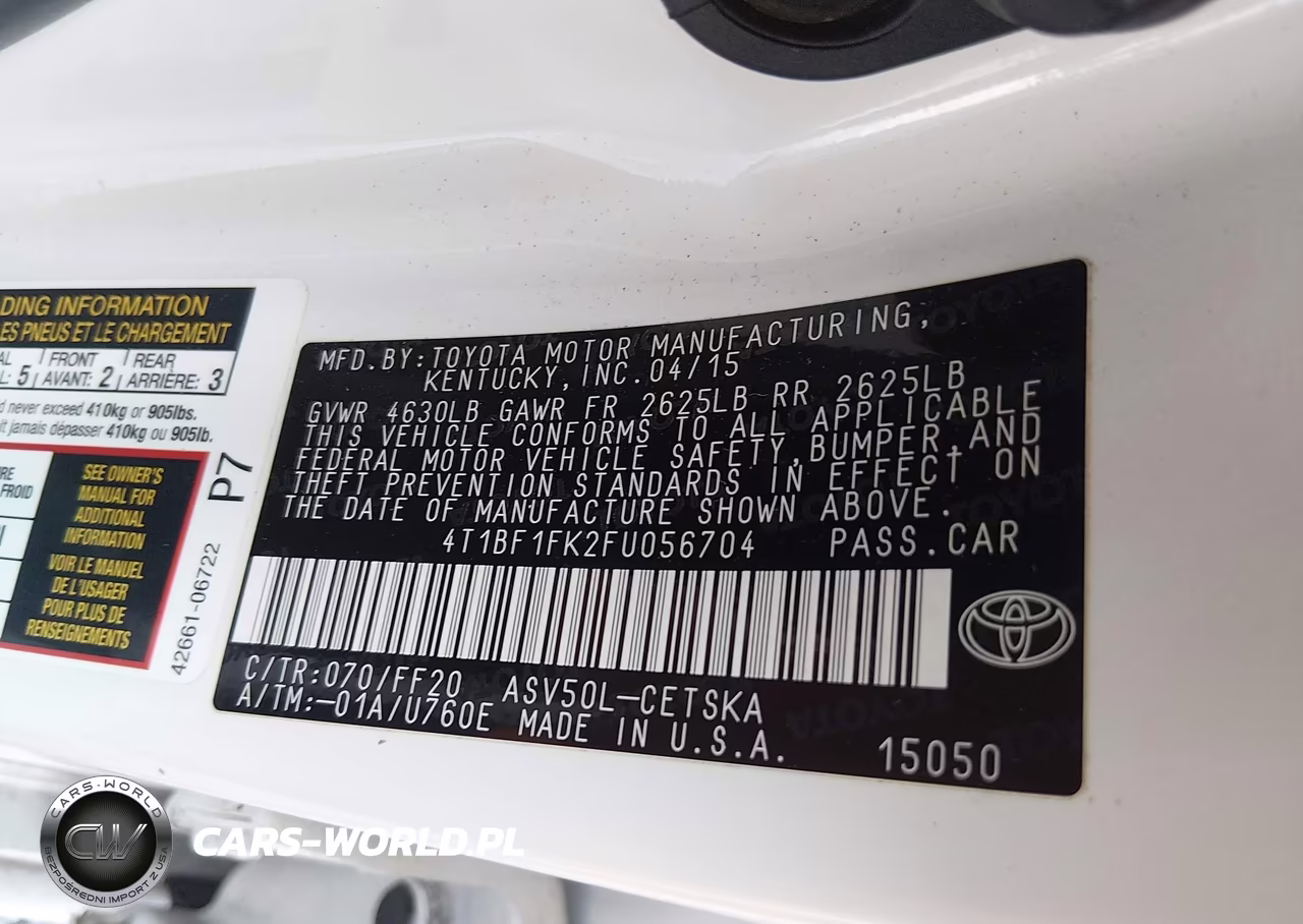 2015 Toyota Camry Se VIN:4T1BF1FK2FU056704 - 9