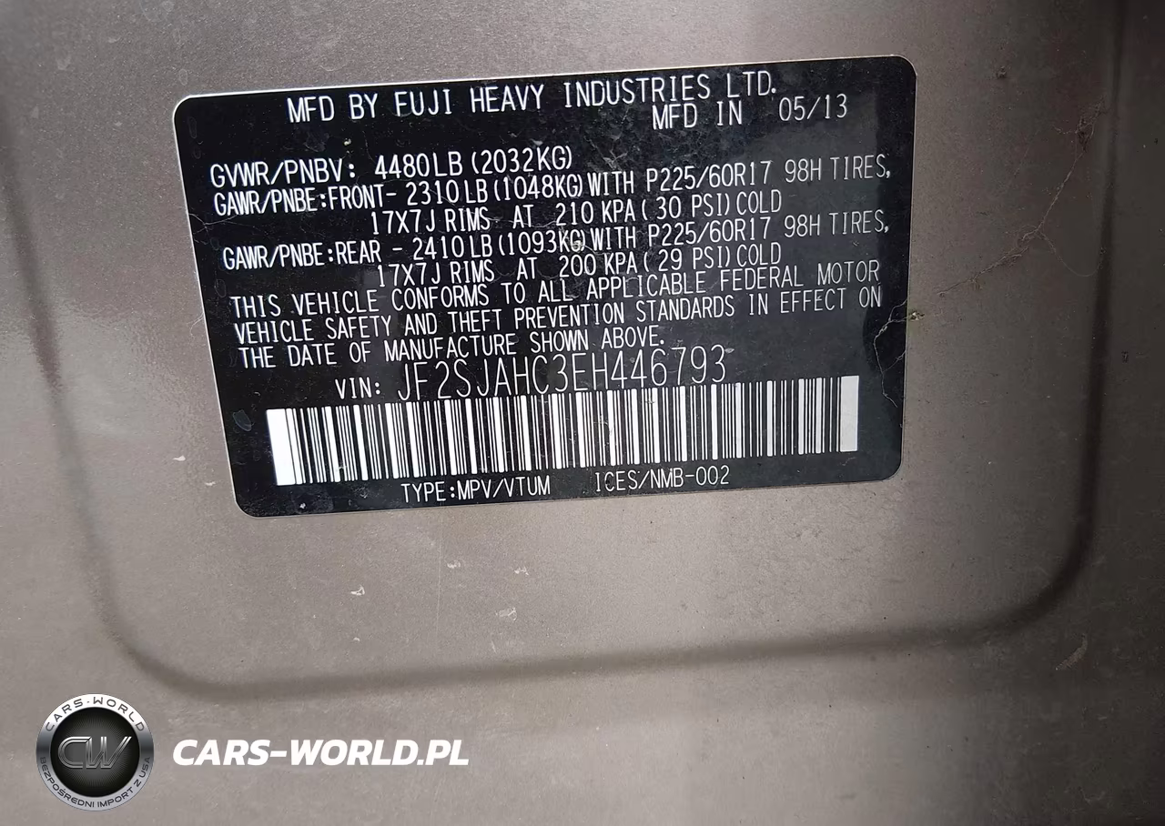 2014 Subaru Forester 2.5I Limited VIN:JF2SJAHC3EH446793 - 9