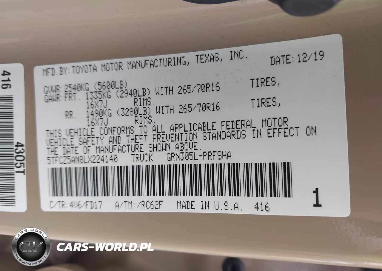 2020 Toyota Tacoma Trd Off-Road VIN:5TFCZ5AN8LX224140 - 9