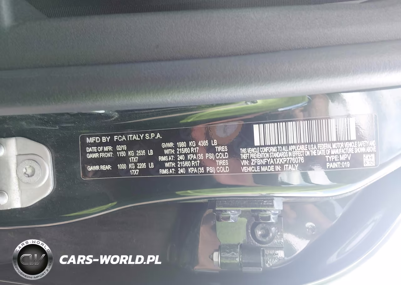 2019 Fiat 500X Pop Awd VIN:ZFBNFYA1XKP776076 - 9