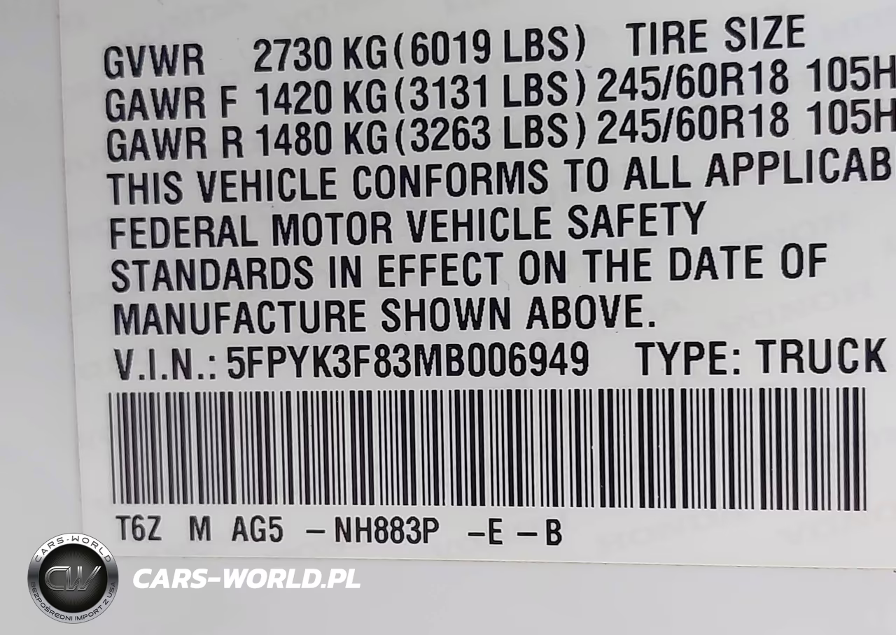 2021 Honda Ridgeline Black Edition VIN:5FPYK3F83MB006949 - 9