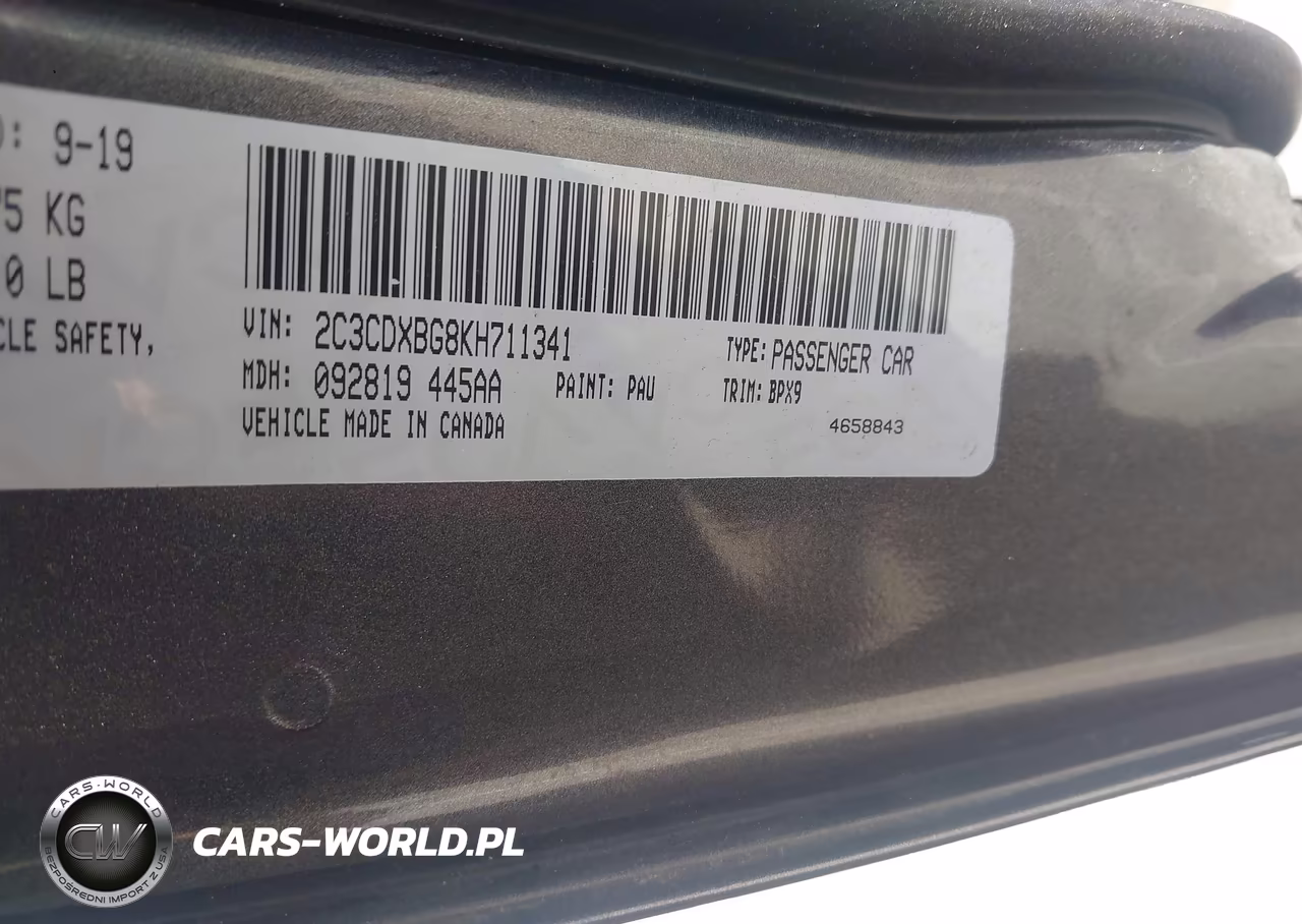 2019 Dodge Charger Sxt Rwd VIN:2C3CDXBG8KH711341 - 9