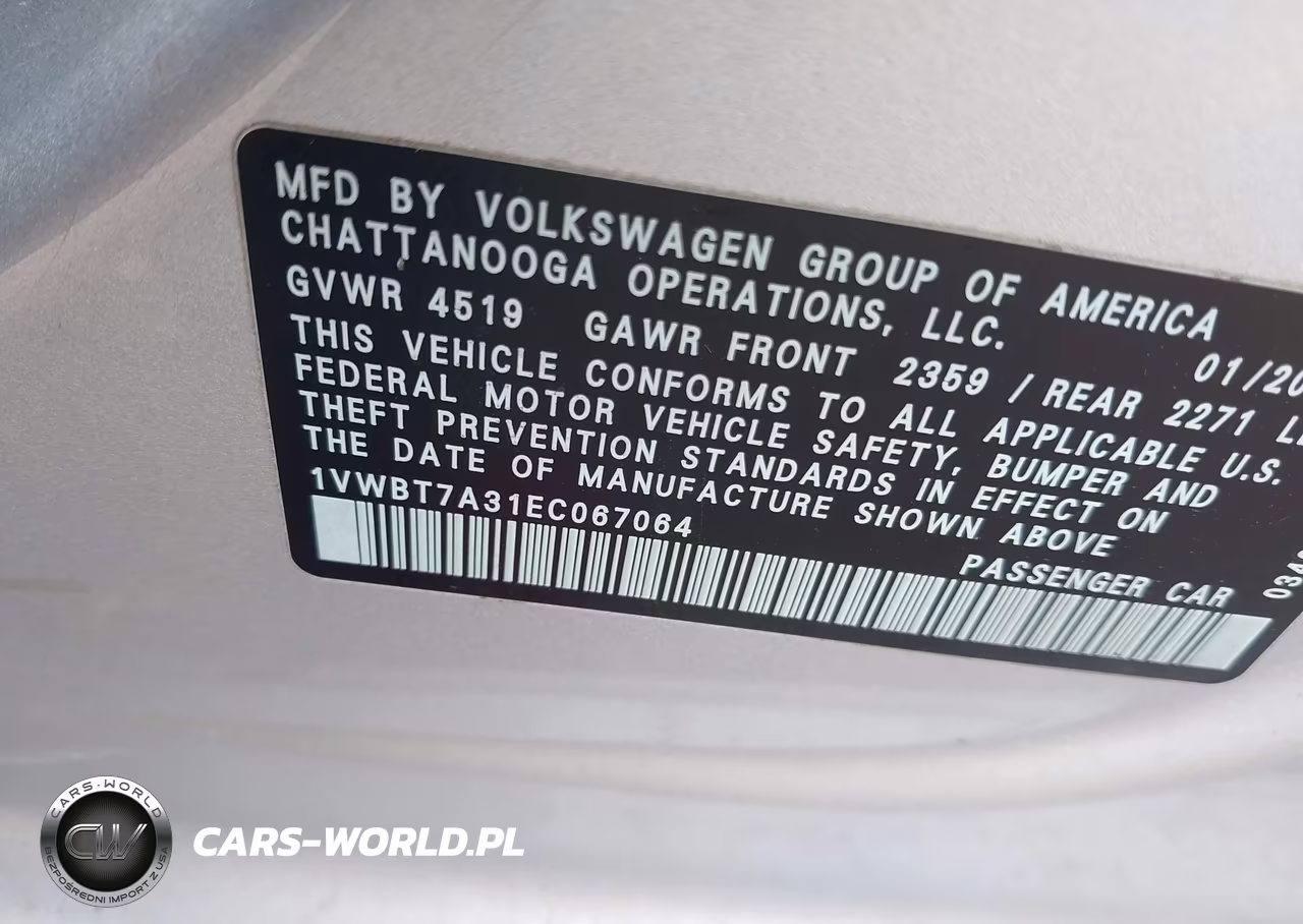 2014 Volkswagen Passat 1.8T Se VIN:1VWBT7A31EC067064 - 9
